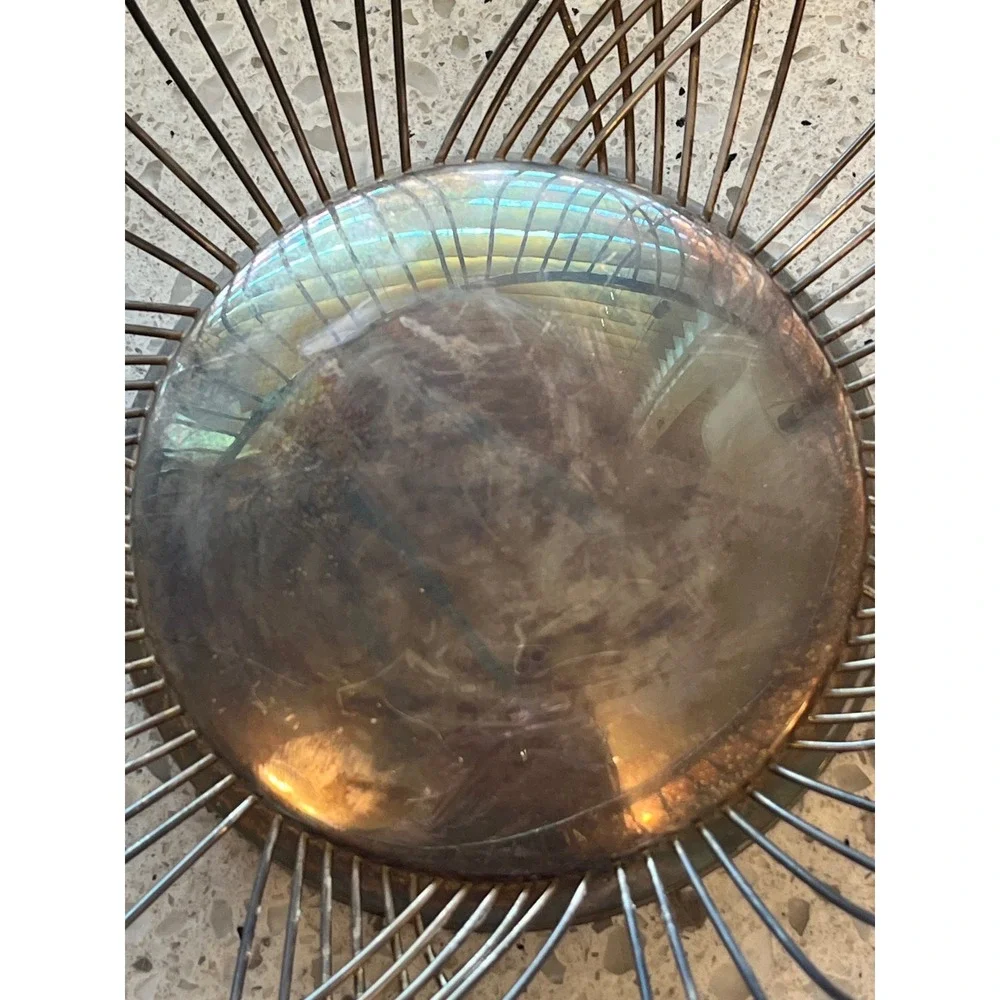 FB Rogers Silverplated Wire Fruit Basket Mid Century Modern Oval Centerpiece